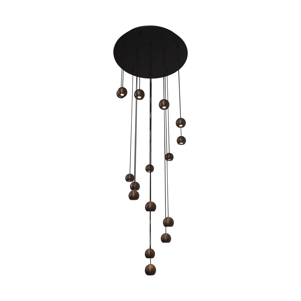 Design vide hanglamp Montana 16-lichts koffie bruin Premium by Lucide 5411212680174