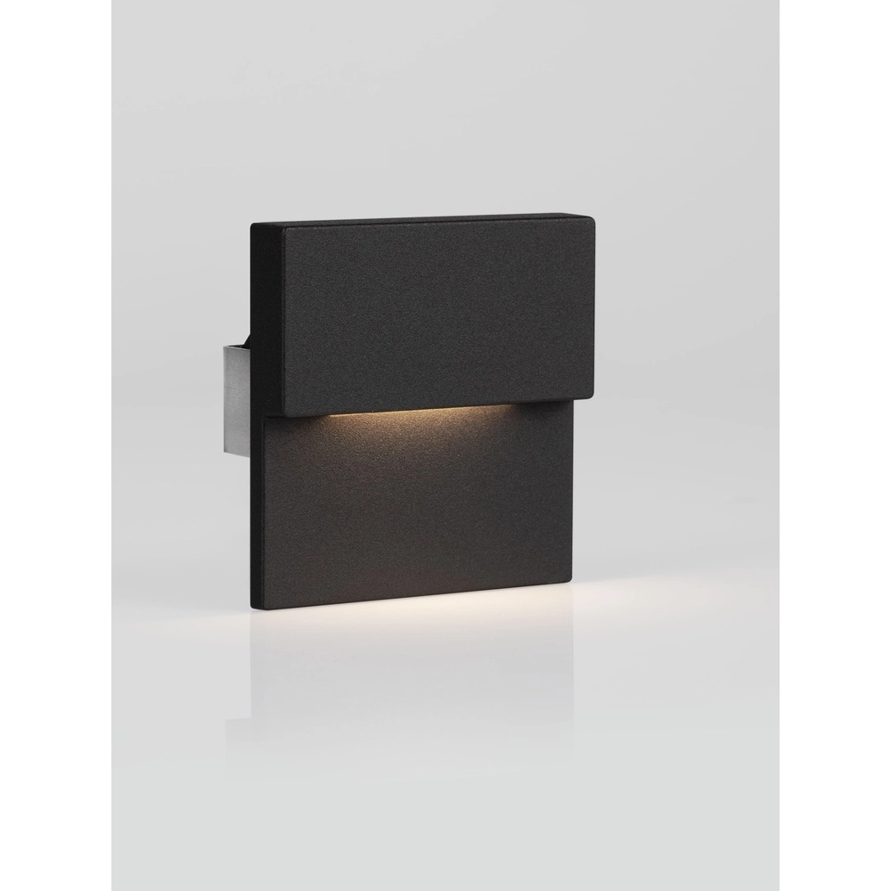 Inbouw wandlamp Dan zwart 2700K