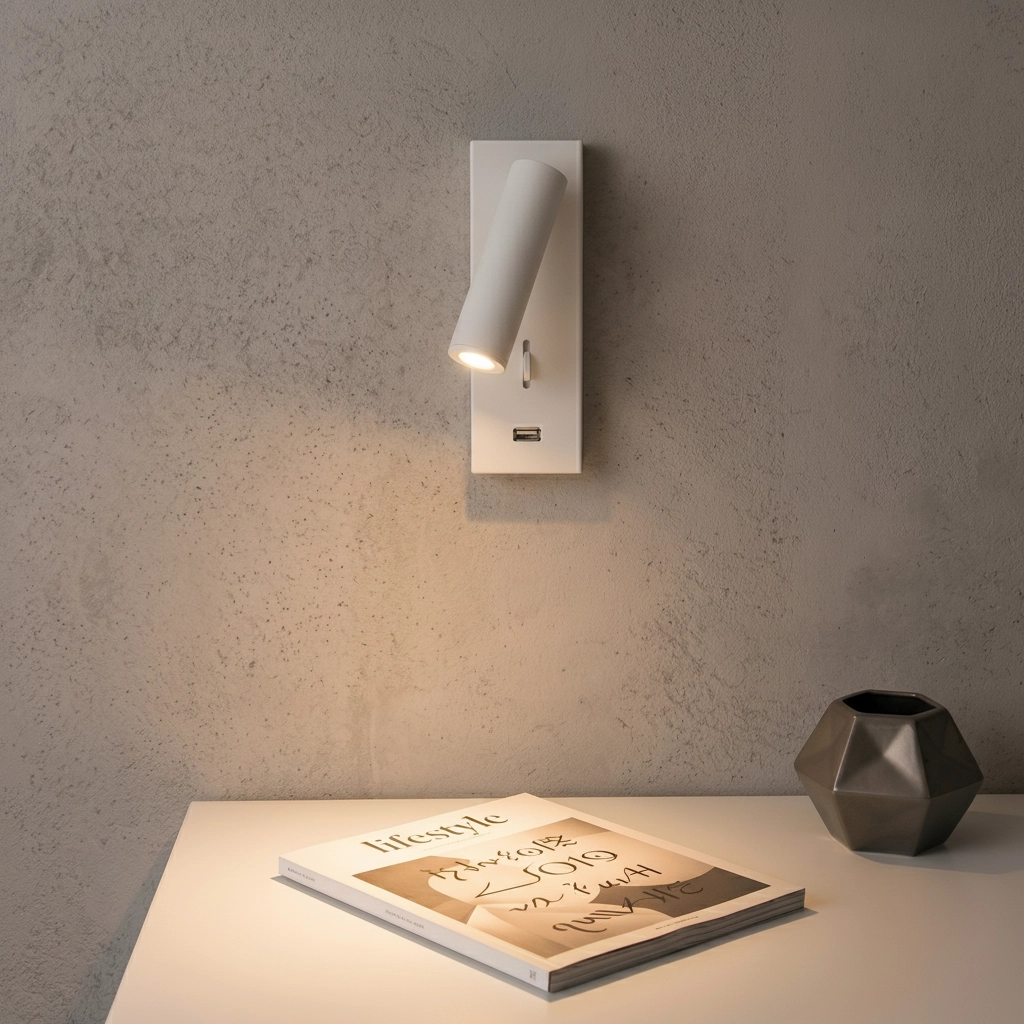 Bedlampje Fuse wit met usb