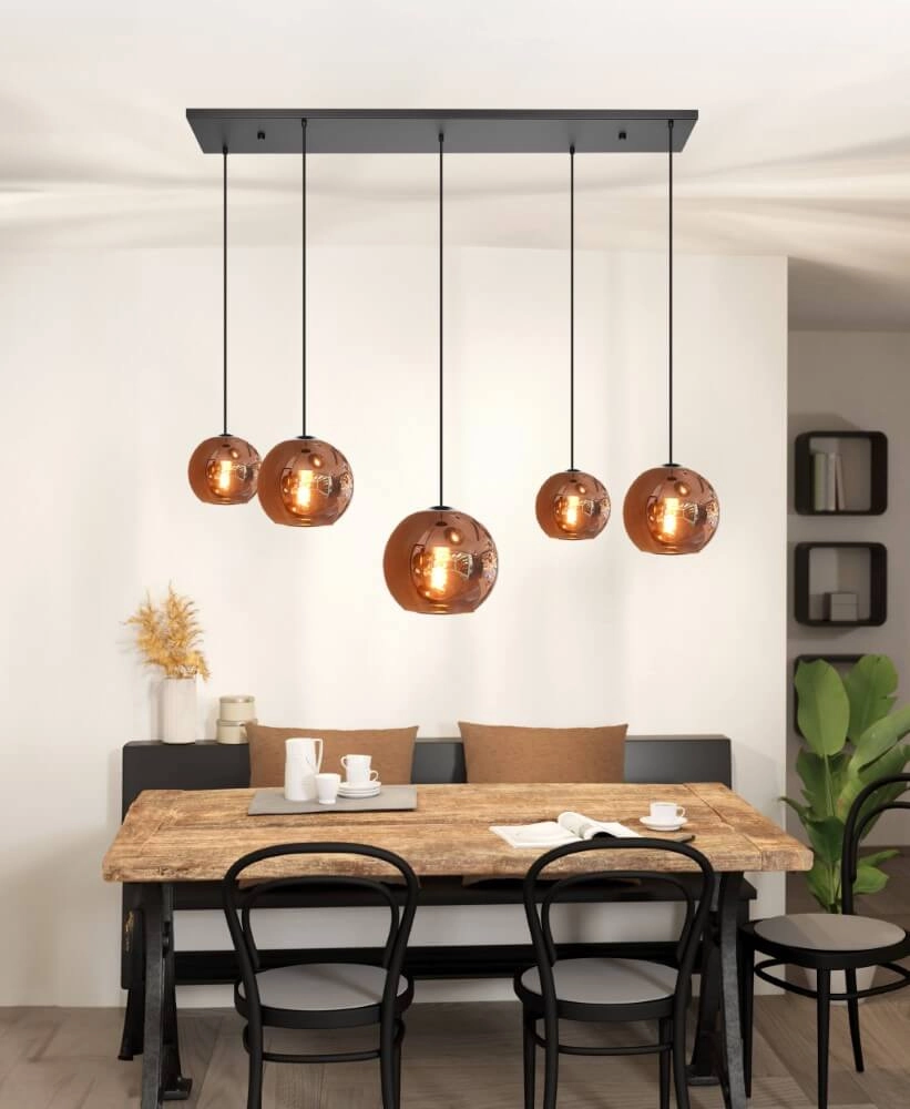 Koperen hanglamp Cordoba 5-lichts Stars of Light 9008606295180