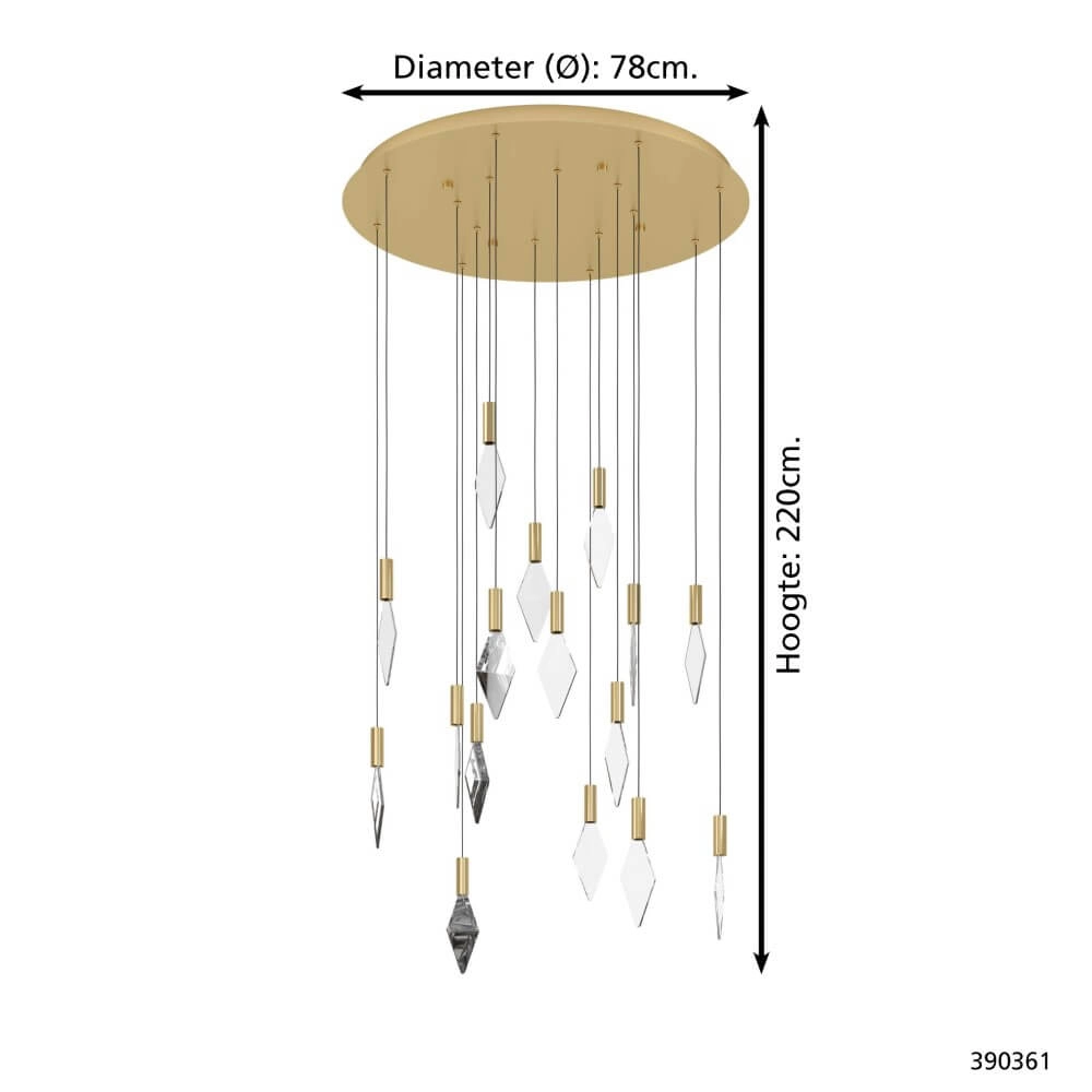 Ronde hanglamp Mirador goud Ø 78cm Stars of Light 9008606270729