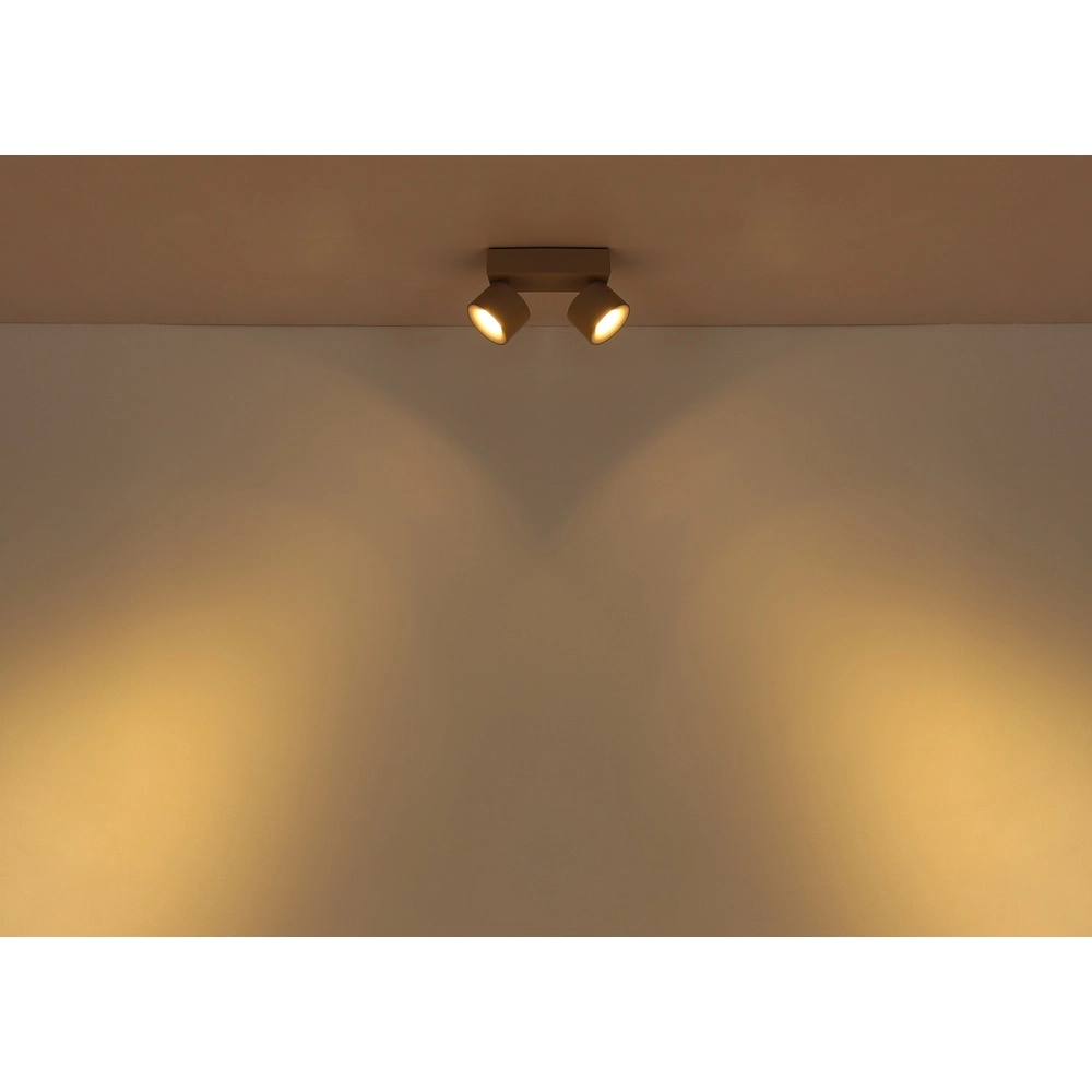 2-lichts plafondspot Rae zand bruin Globo 9007371578863