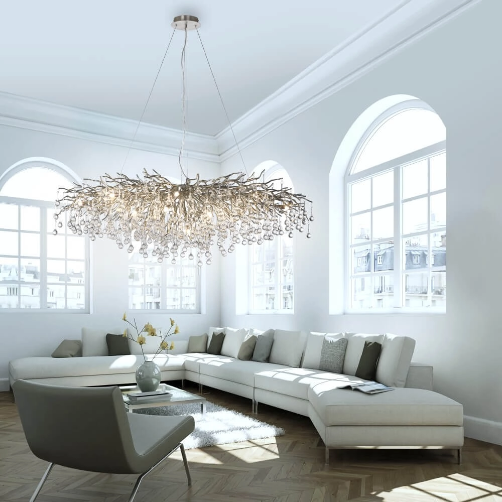 Grote kroonluchter Icicle staal Paul Neuhaus 4012248332924