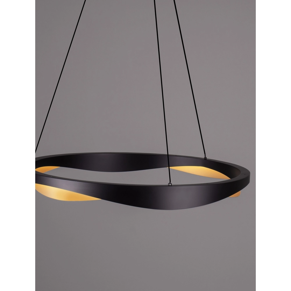 Hanglamp Radon Ø 65cm zwart met goud Lyora 5212017452504