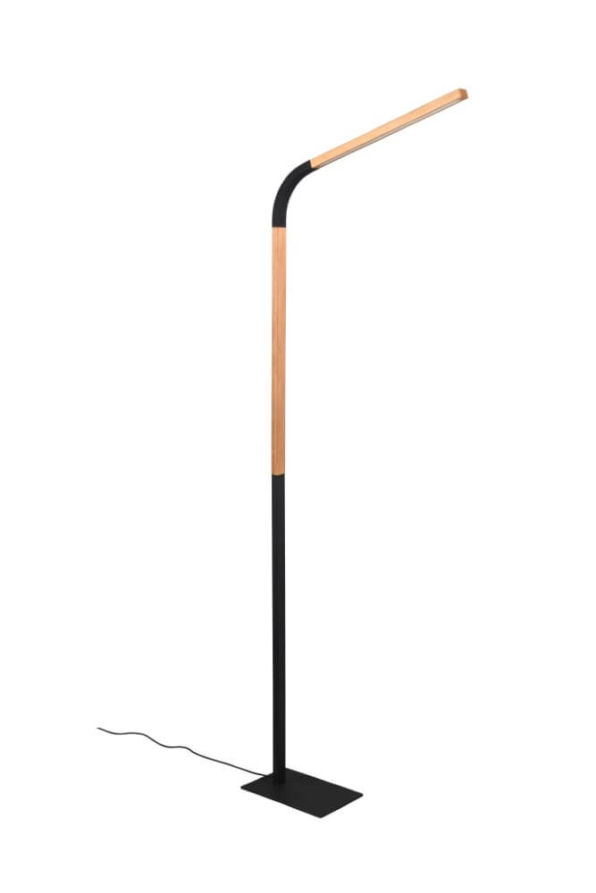Flexibele leeslamp Norris zwart met hout Trio 4017807600018