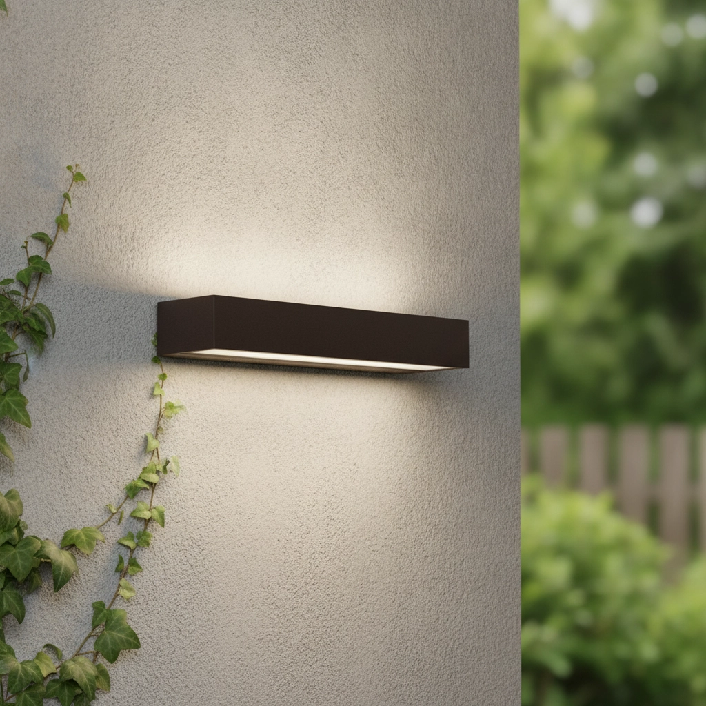 Strakke wandlamp Lane roestbruin 36cm - 28W