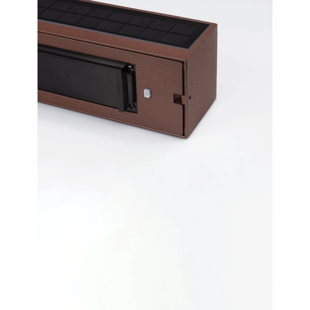 Solar wandlamp Brown roestbruin met hout Lyora 5212017449450