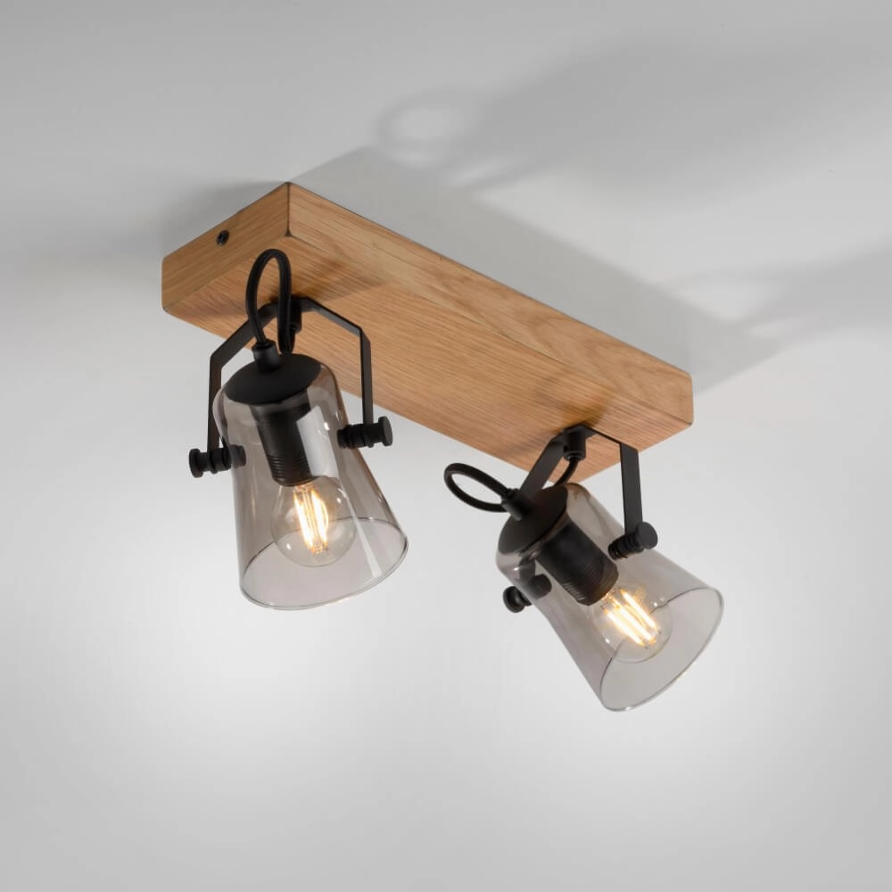 Plafondlamp Green Langstrom hout 2-lichts Just Light 4043689994877