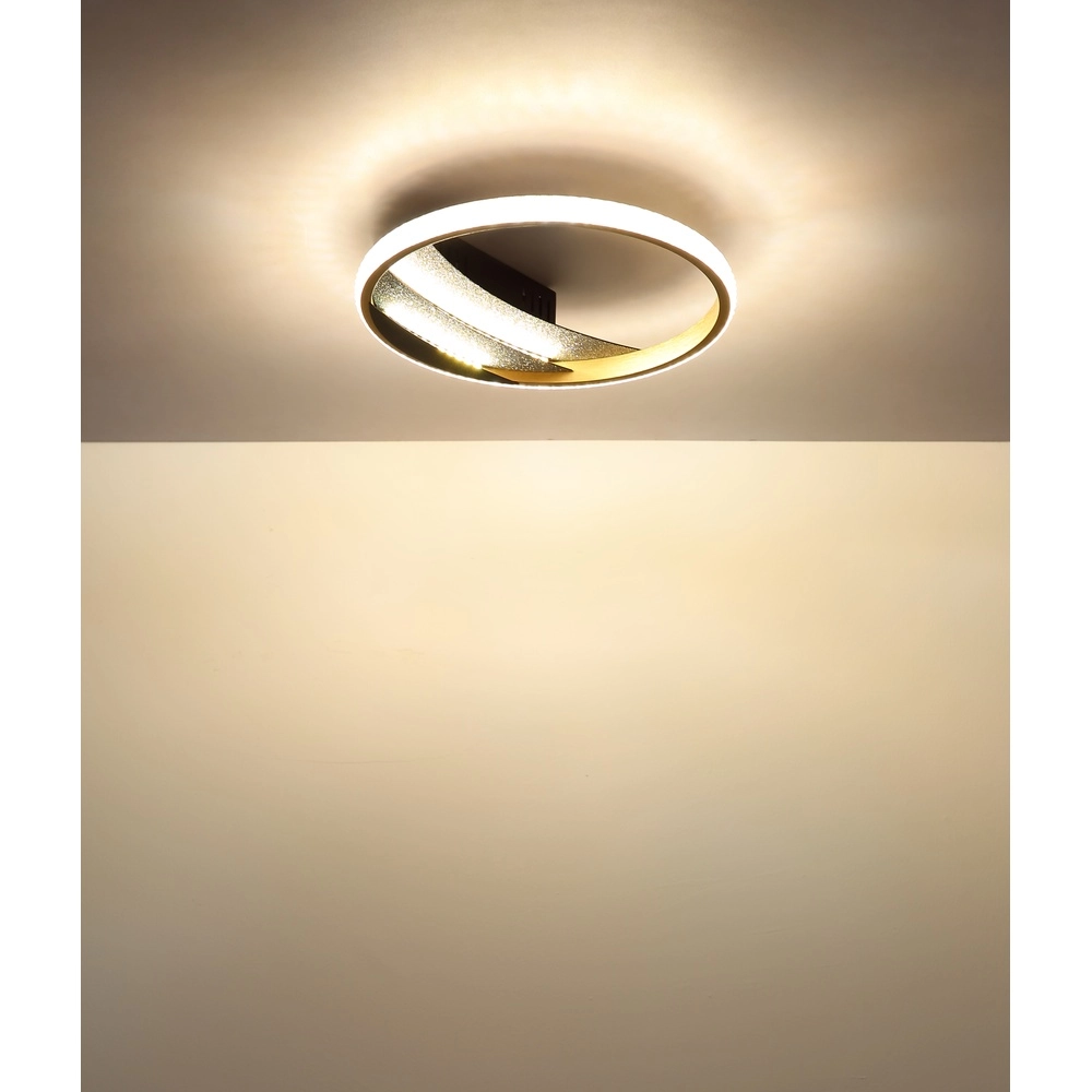 Unieke plafondlamp Constance zwart met goud Ø 29,5cm Globo 9007371569847