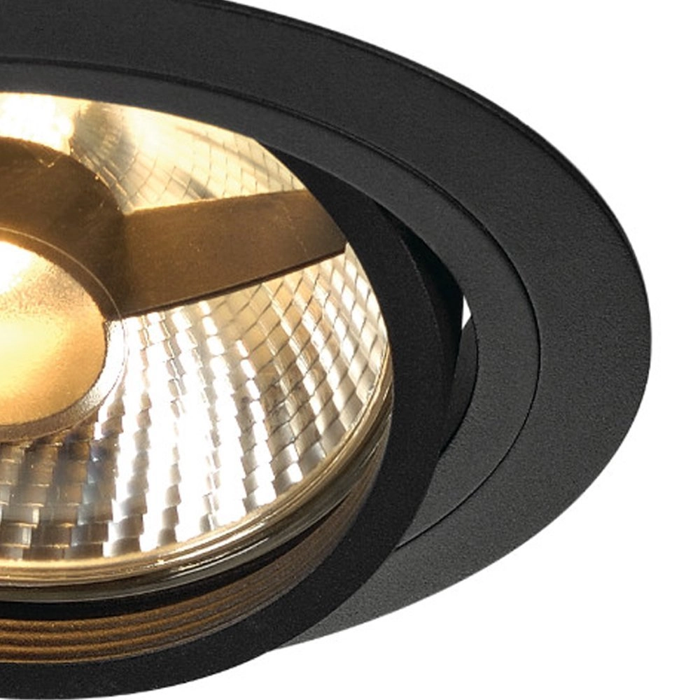 Inbouwspot New Tria ES111 Round zwart met bladveren SLV 4024163150293