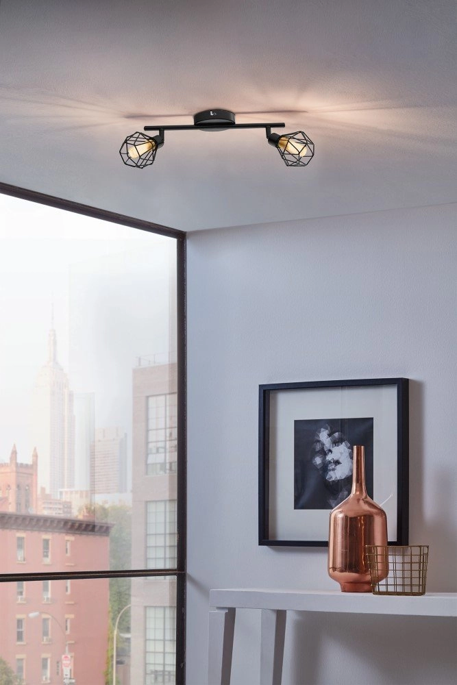 Zwarte plafondlamp Zapata 1 2-lichts Eglo 9002759327668