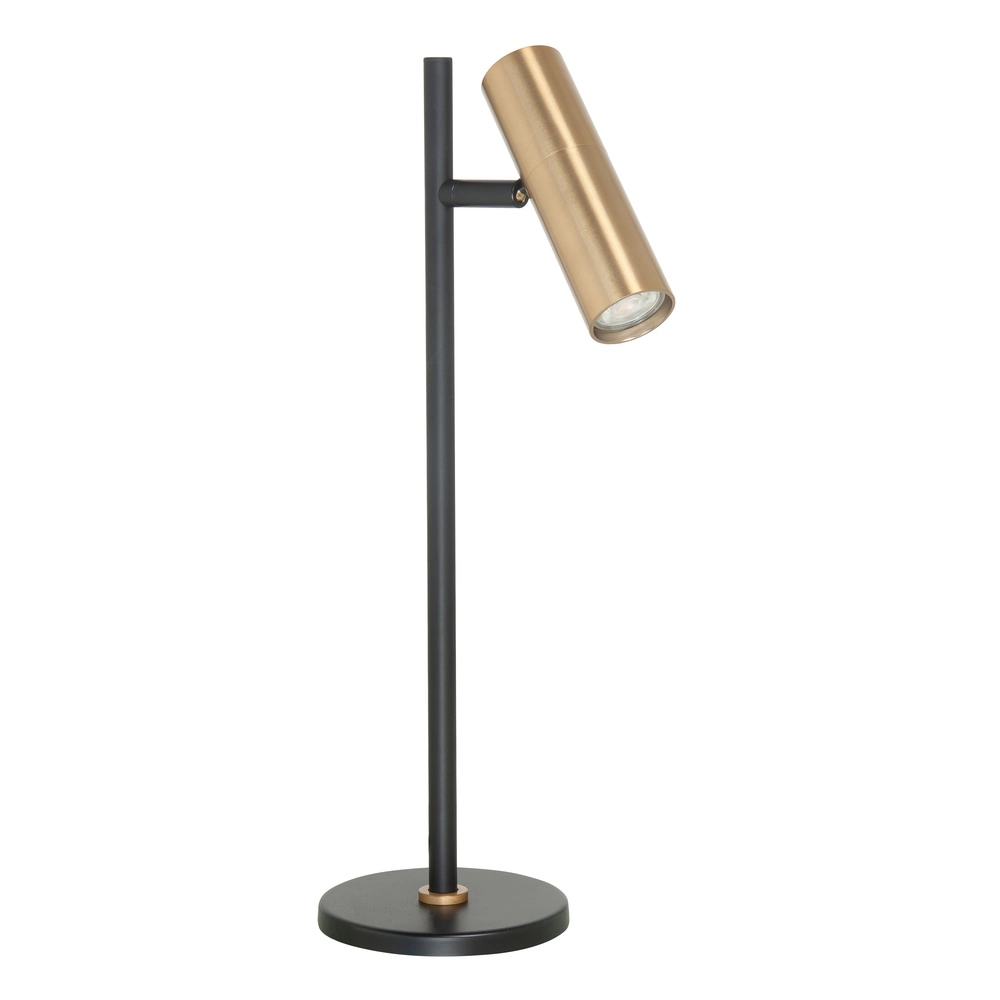Tafellamp Trend zwart met mat messing