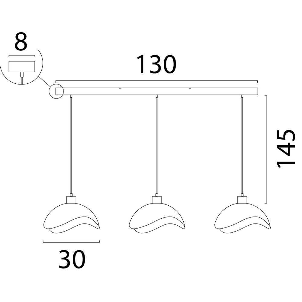 Kantoor hanglamp Volta 3x Ø30cm - cacao Masterlight 8718121395562