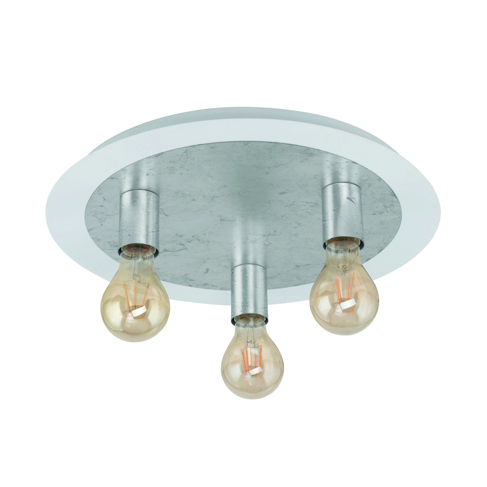 Unieke plafondlamp Passano wit en zilver 3-lichts