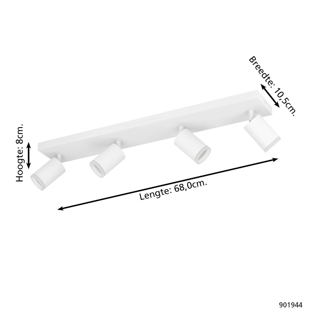 Smart opbouwspot Melitello-Z wit 4-lichts Eglo 9008606358151