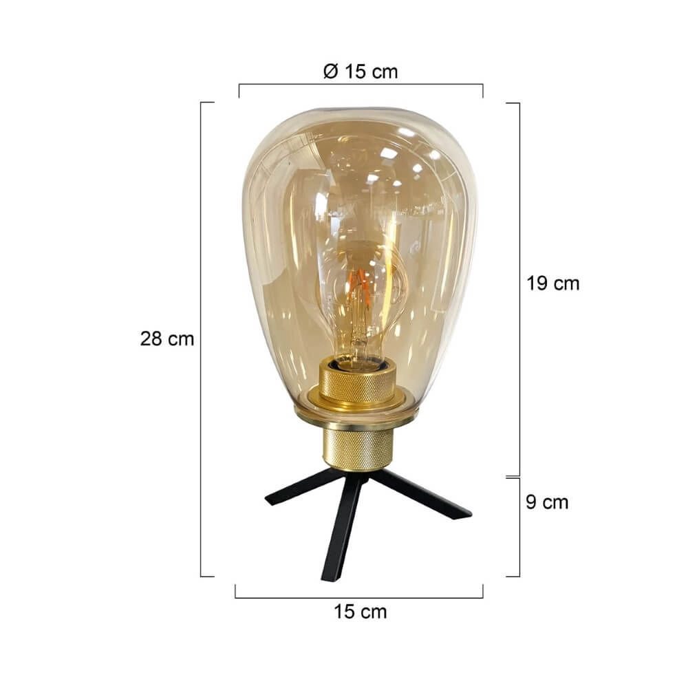 Tafellamp Reflexion Ø 15cm - met amber glas Steinhauer 8712746171013