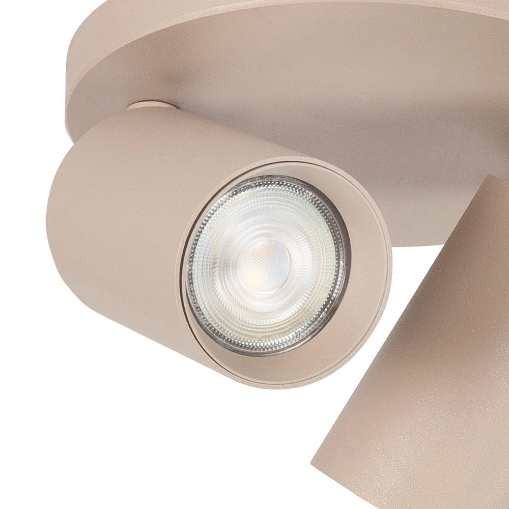 Opbouwspot Mila 2-lichts rond zand bruin Highlight 8718379050398