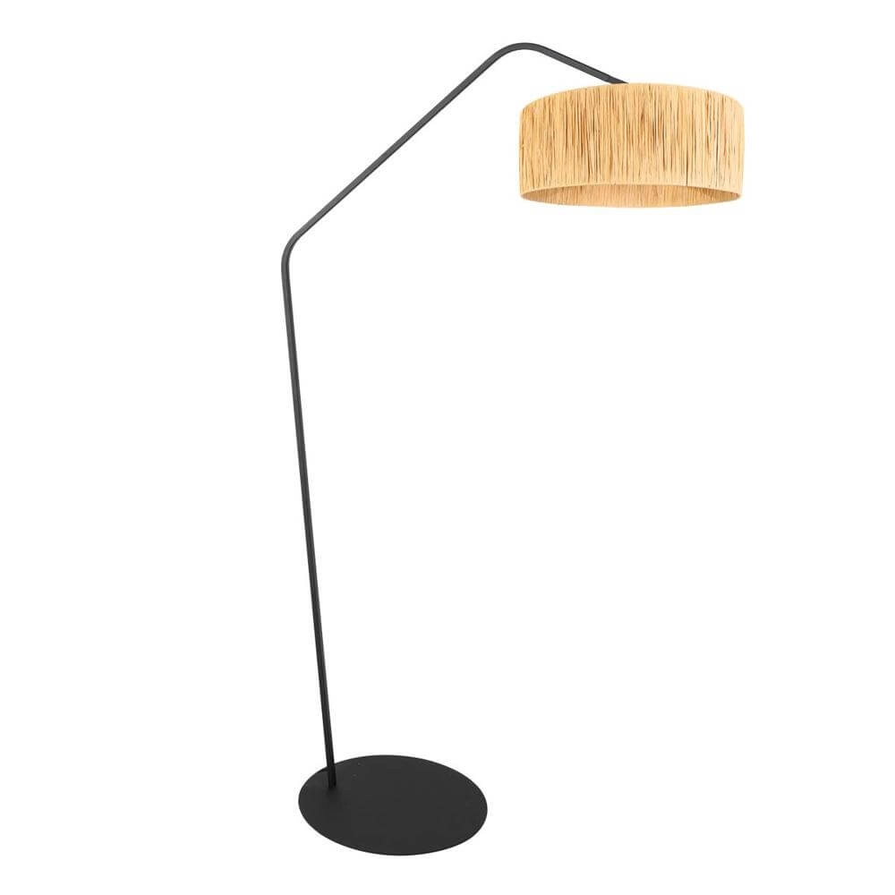 Vloerlamp Zig-Zag zwart met strokleurige kap Ø 40cm