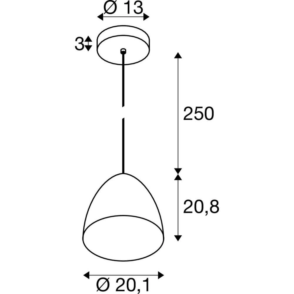 Strakke hanglamp New Para Cone 30 koper Ø 30cm SLV 4024163293495