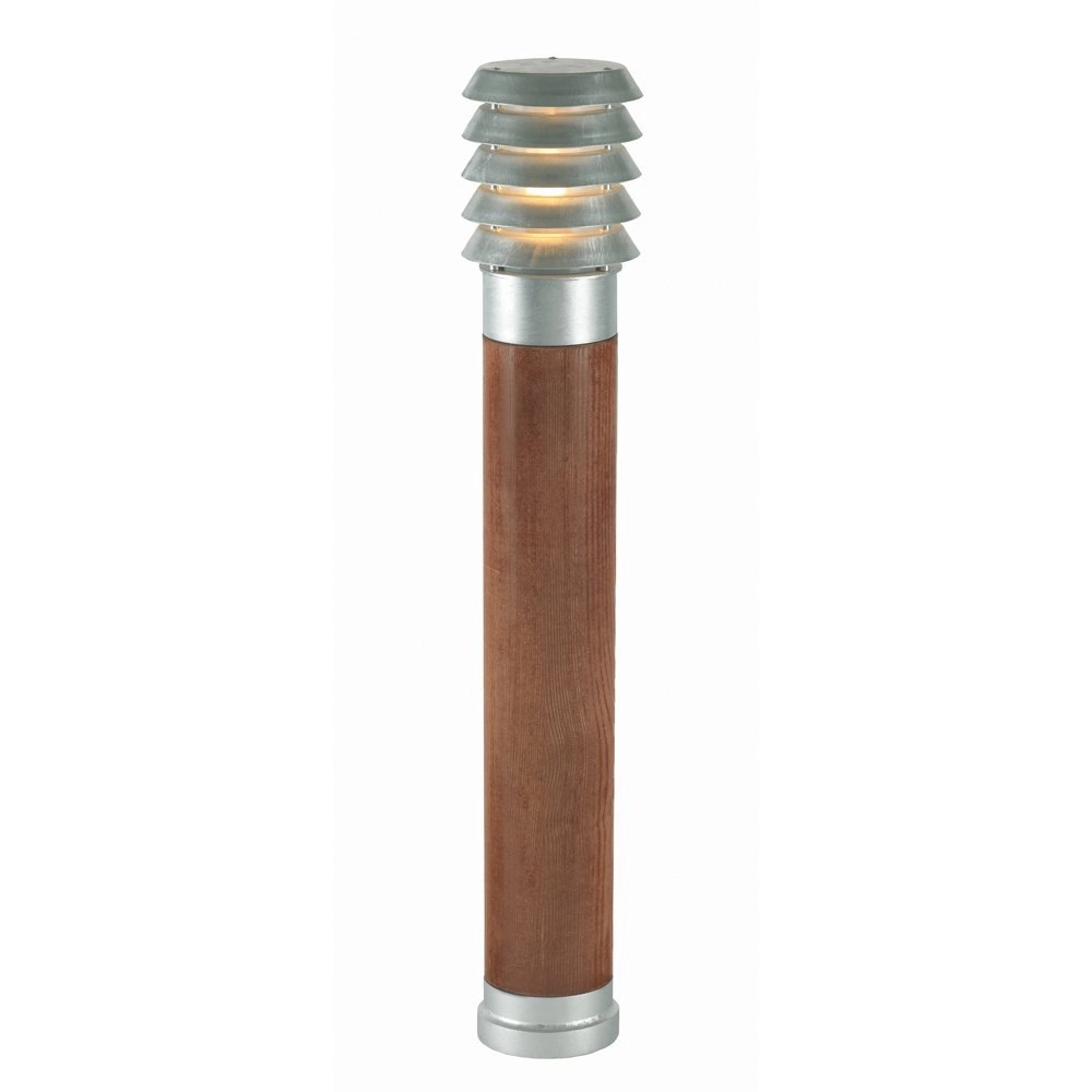 Zinken terraslamp Selhalm met hout 85cm