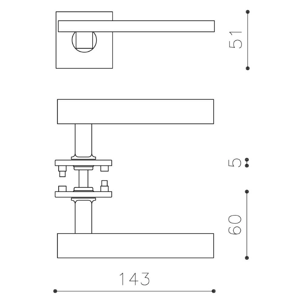 Deurklink Space Q chroom mat Olivari 8714186509043