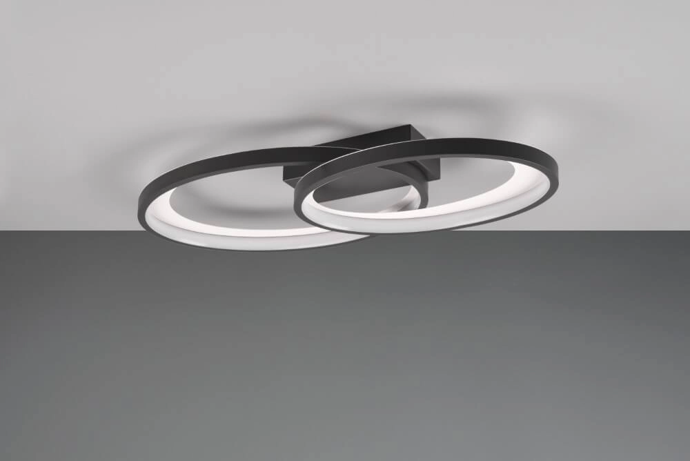 Plafondlamp Malaga zwart met wit Trio 4017807576962