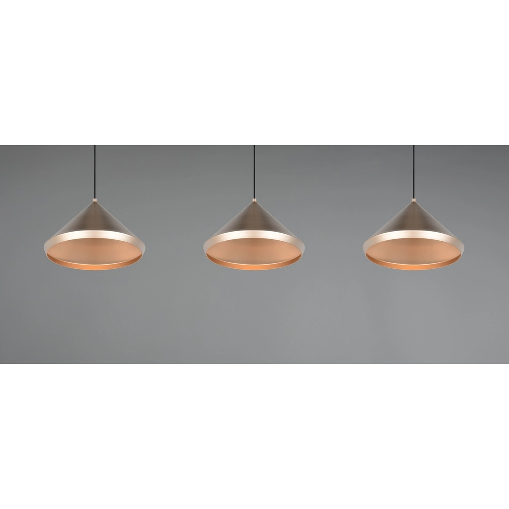 3-lichts hanglamp Laguna koffie bruin Trio 4017807671056
