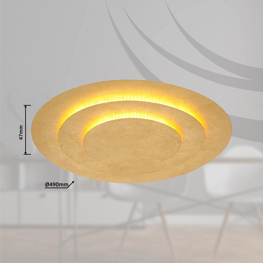 Gouden plafondlamp Heda Ø 49cm Globo 9007371449538