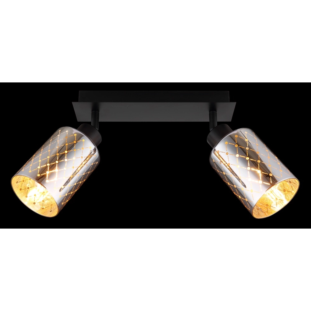 Design plafondlamp Alonso 2-lichts zwart Globo 9007371566259