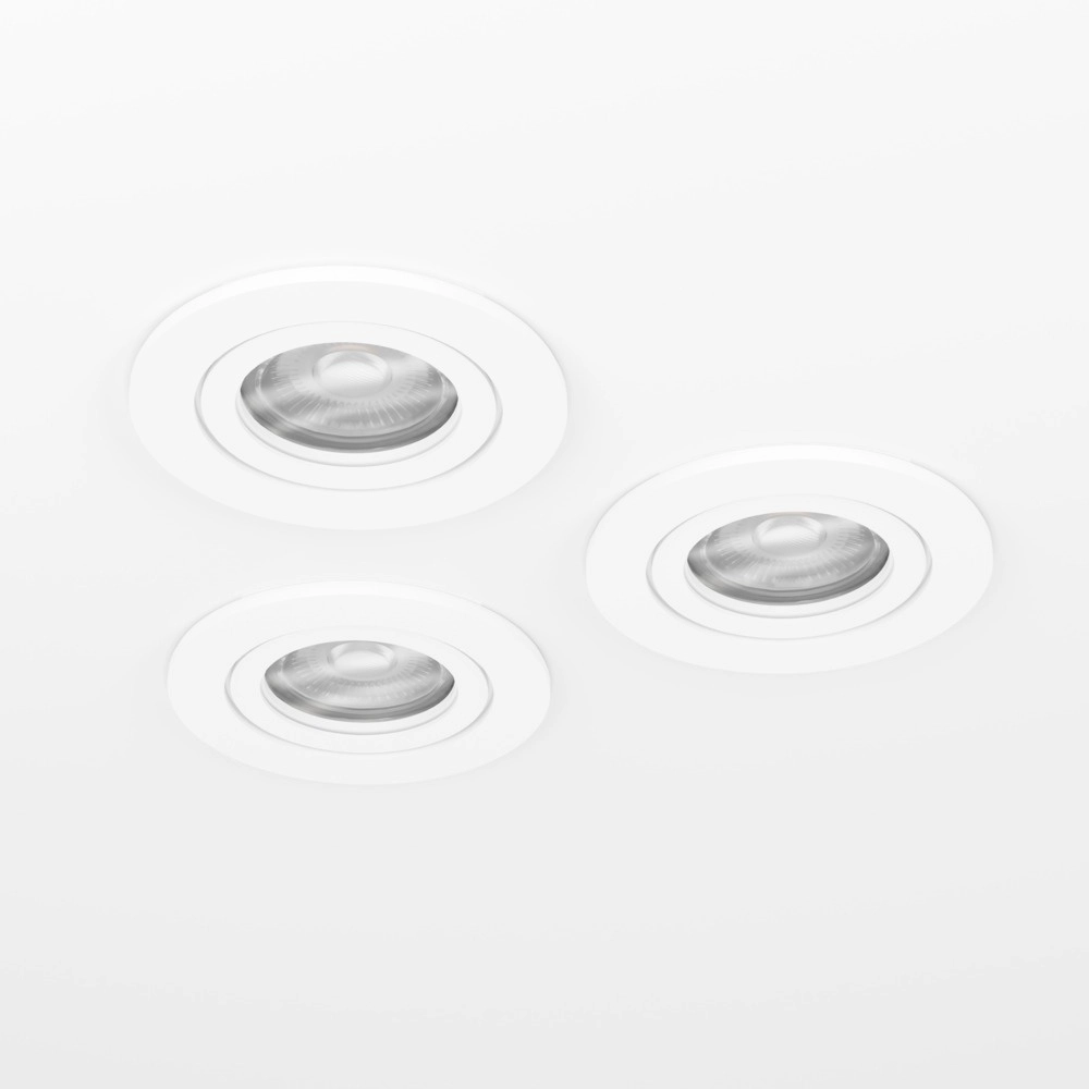 Set van 3 inbouwspots Barranco wit Ø 8,4cm IP44 - 3000K Eglo 9008606359189