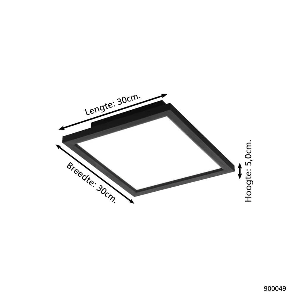 Plafonnière Zigbee Salobrena-Z 30x30cm zwart Eglo 9008606221868
