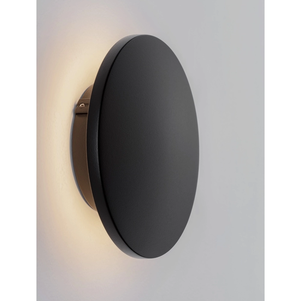 Ronde wandlamp Copper zwart Ø 13,5cm