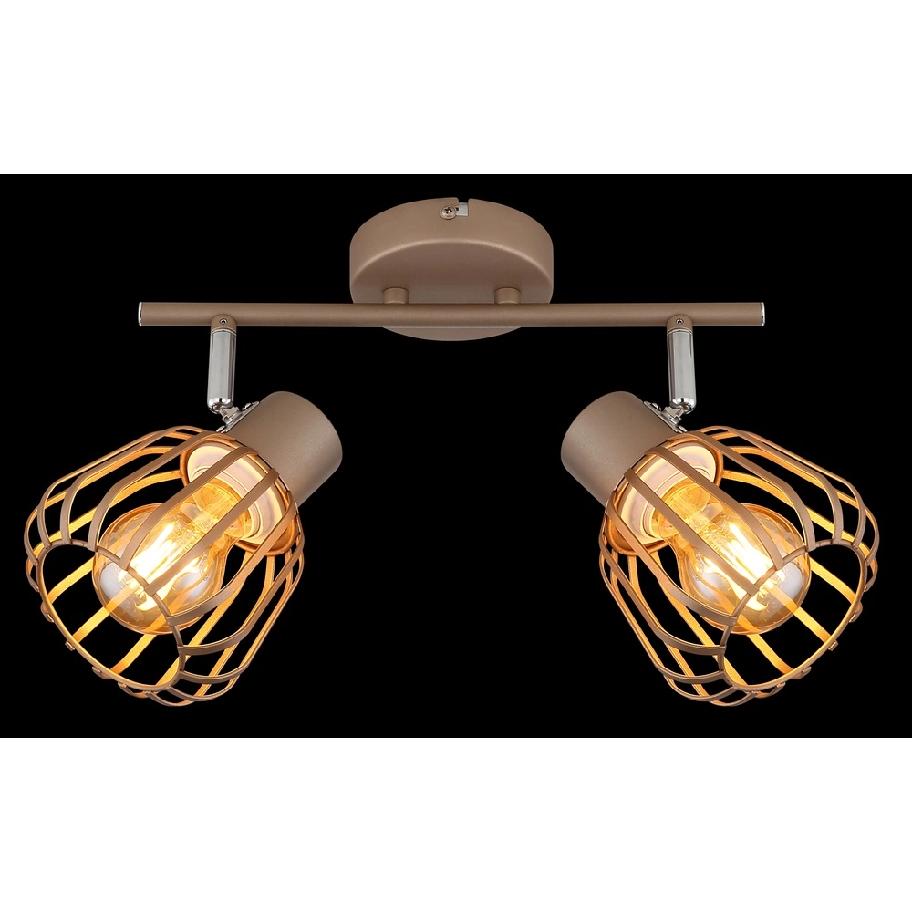 Plafondlamp Olin 2-lichts koffie bruin Globo 9007371586578