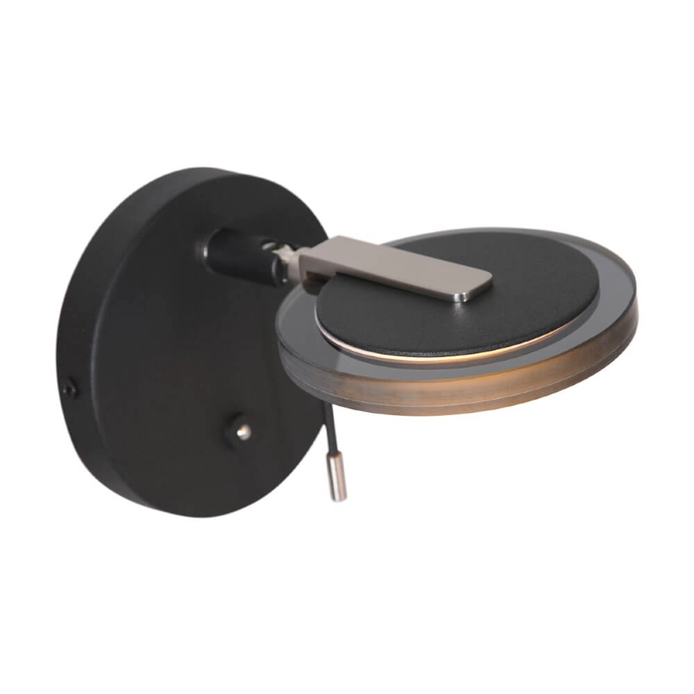 Wand leeslamp Turound zwart