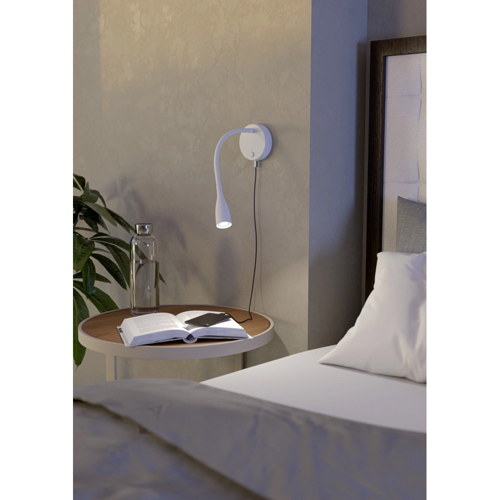 Bedlampje Olivandino 1 flexibel wit Eglo 9008606347797