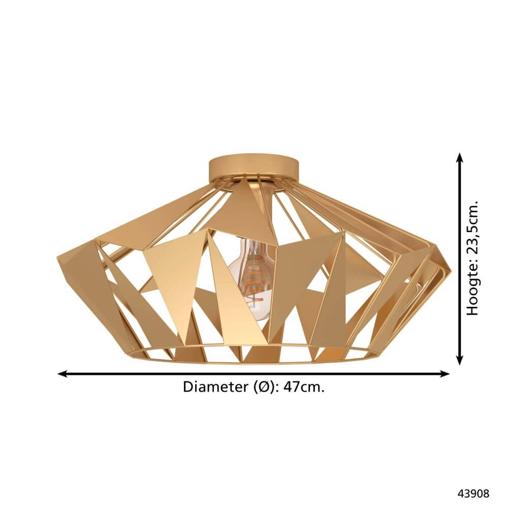 Gouden Carlton plafondlamp - Ø 47cm Eglo 9002759439088