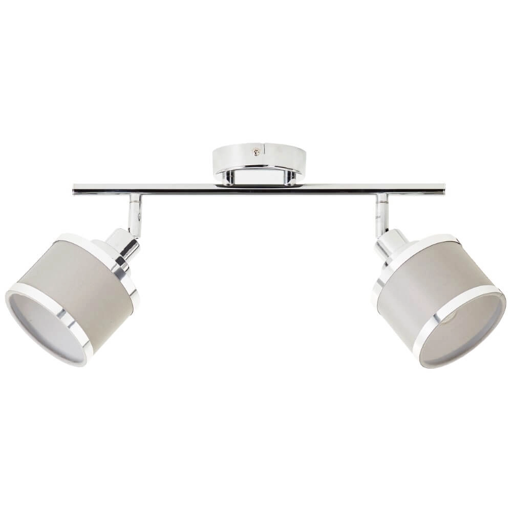 2-lichts plafondlamp Alexia chroom en grijs Brilliant 4004353424144