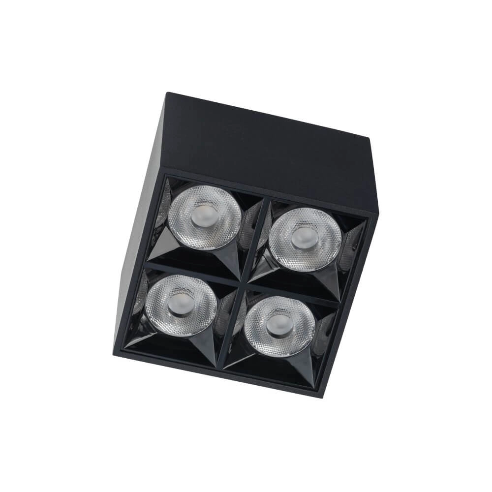 Zwarte opbouwspot Midi Led 2x2 leds - 4000K Zwarte opbouwspot Midi Led 2x2 leds - 4000K