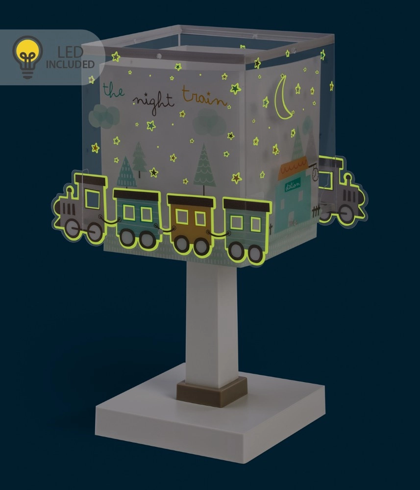 Tafellampje Night Train grijs glow in the dark Dalber 8420406002507