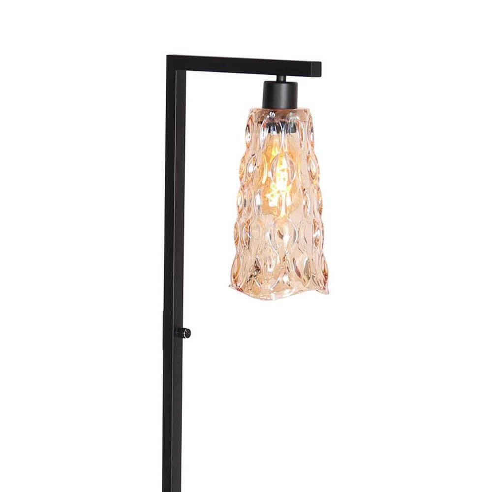 Vloerlamp Vidrio zwart met amber glas Steinhauer 8712746173741