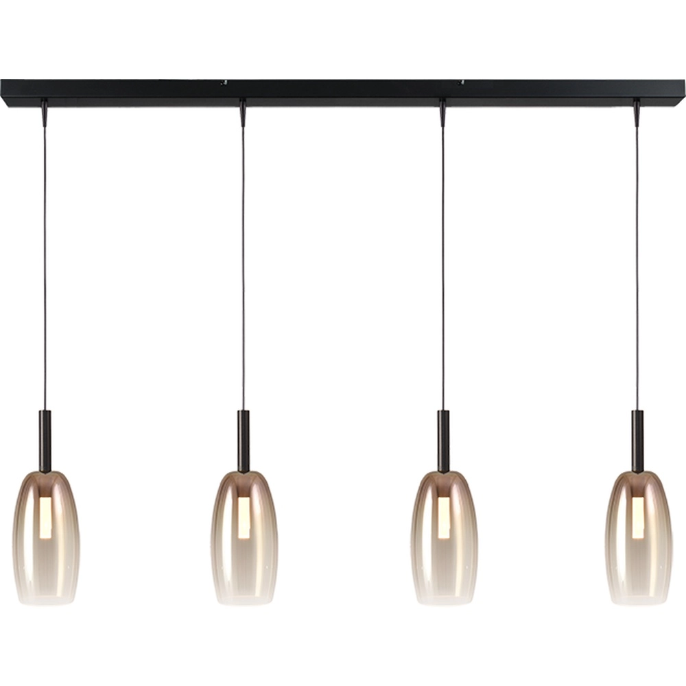 4L hanglamp Ø11,5cm Lido Olive met gold-fading glas