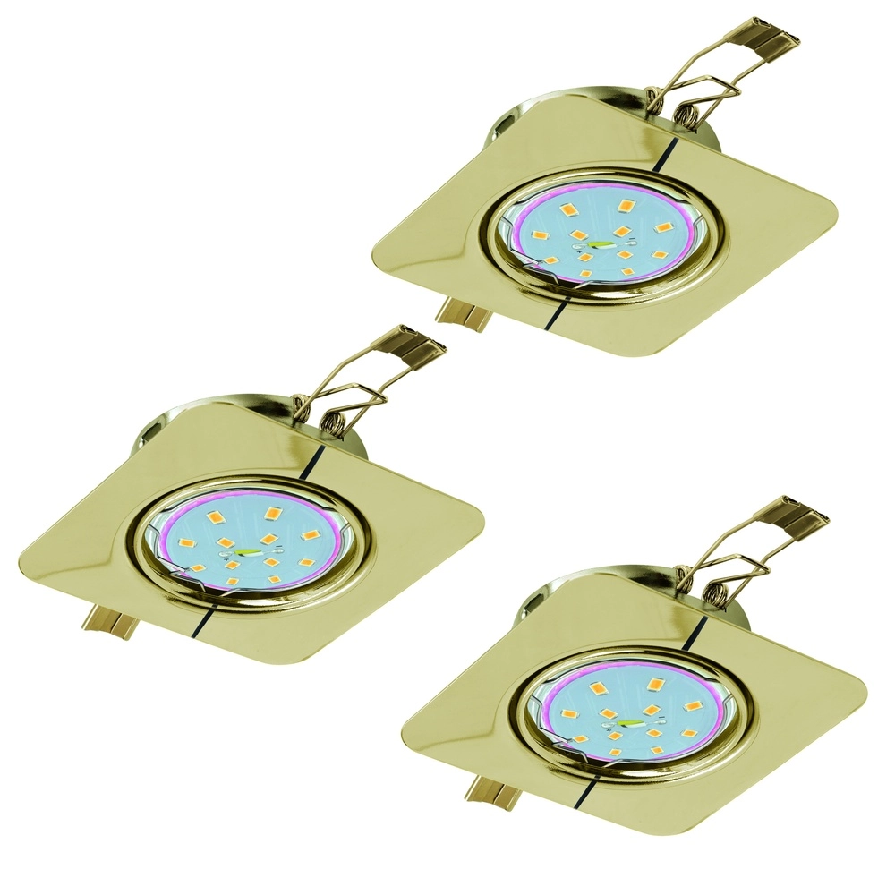 Set van 3 inbouwspots Peneto goud