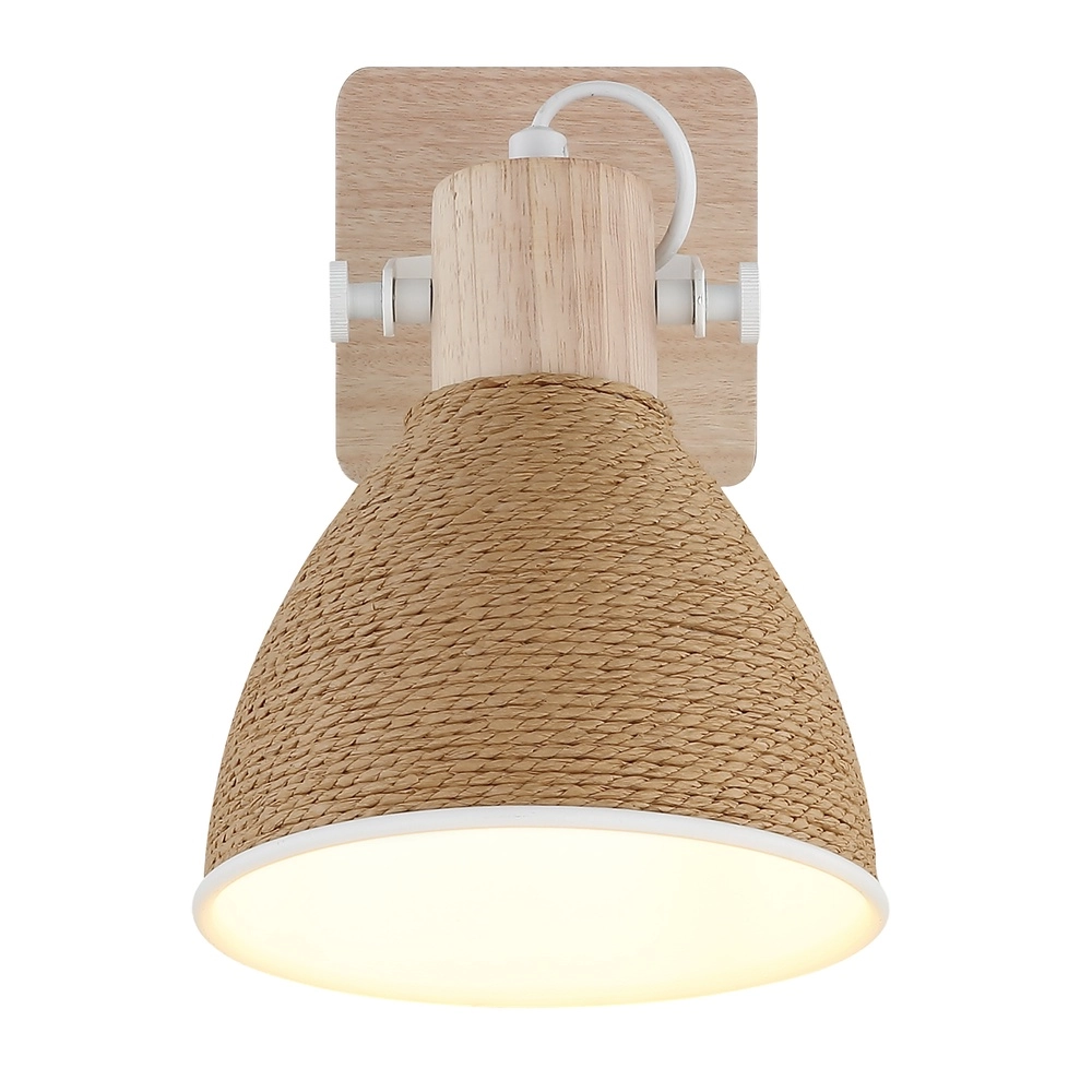 Wandlampje Lyndon wit met rotan Globo 9007371580743