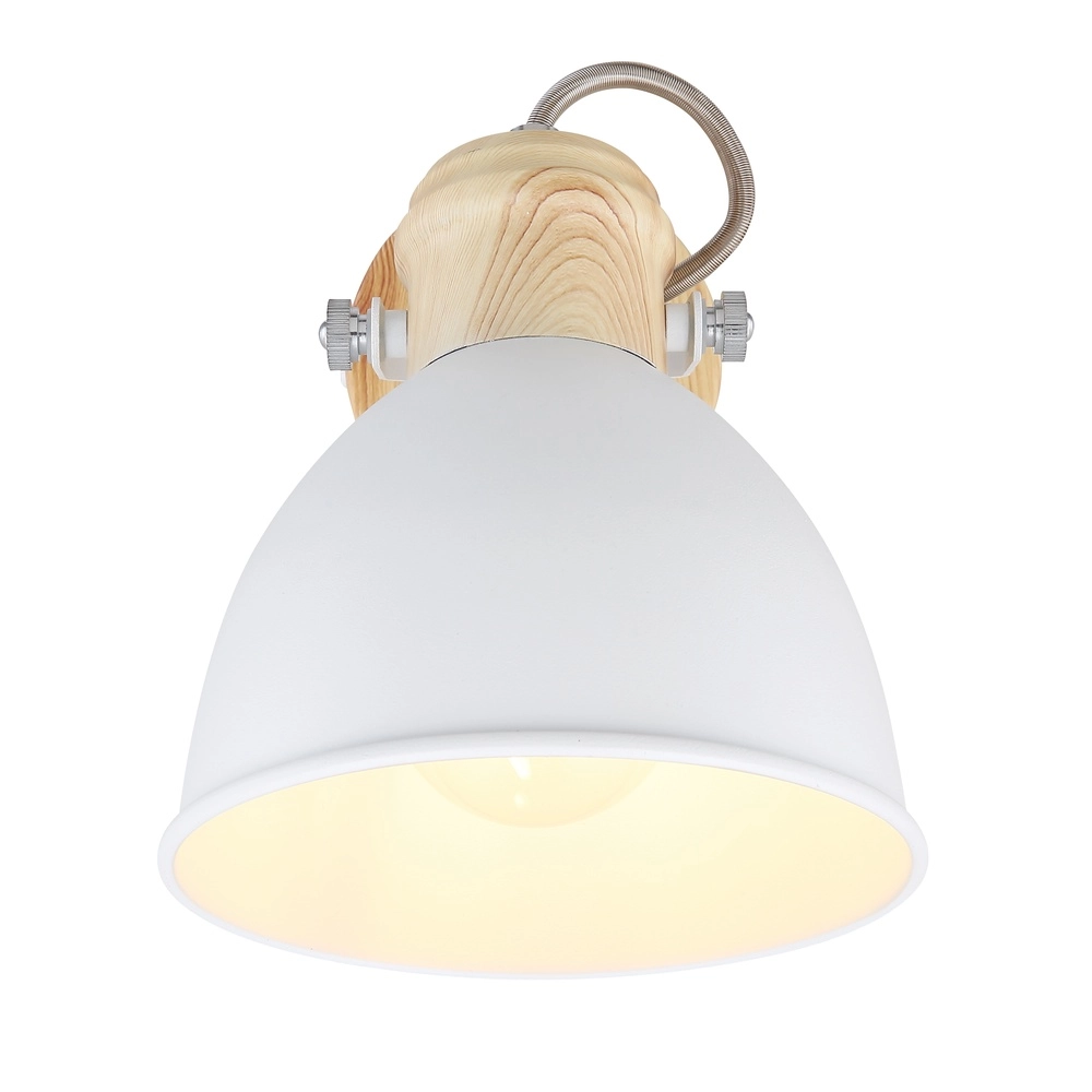 Scandinavisch wandlampje Wiho wit met hout Globo 9007371409174