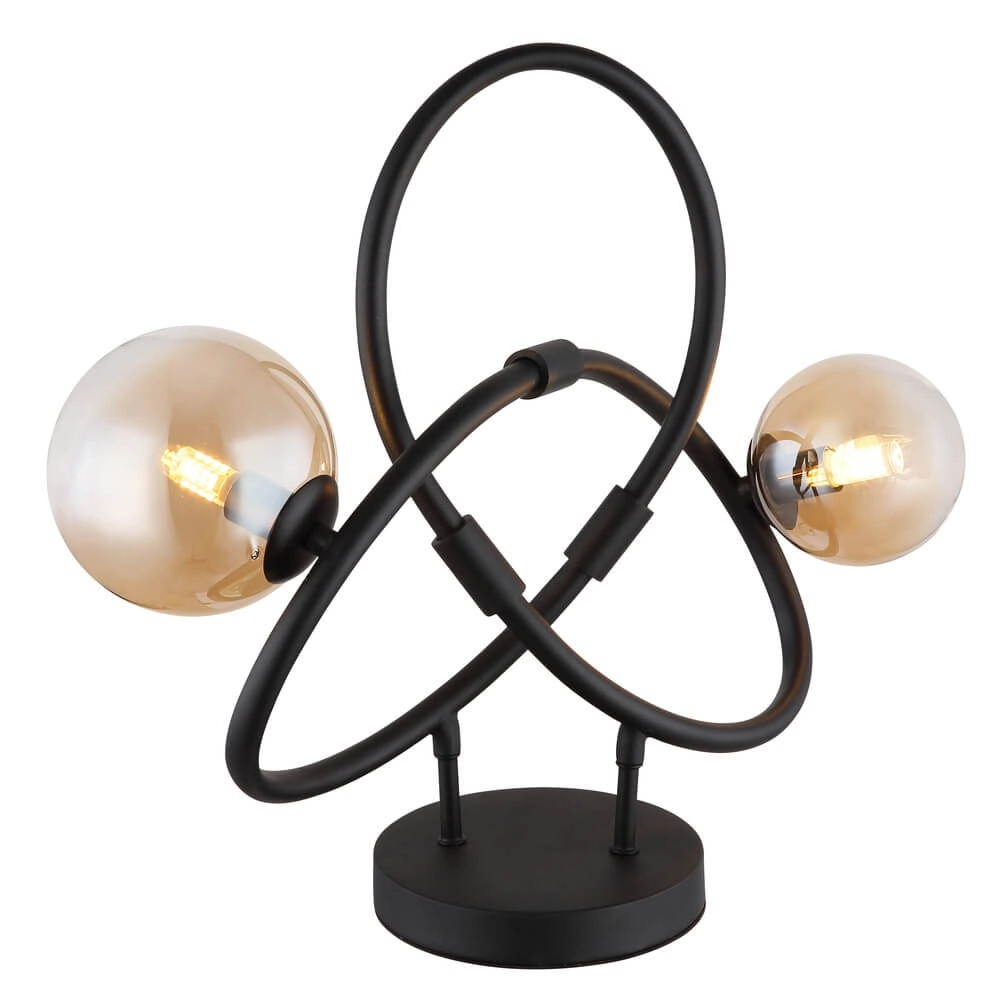 Zwarte tafellamp Tuberius design 2-lichts