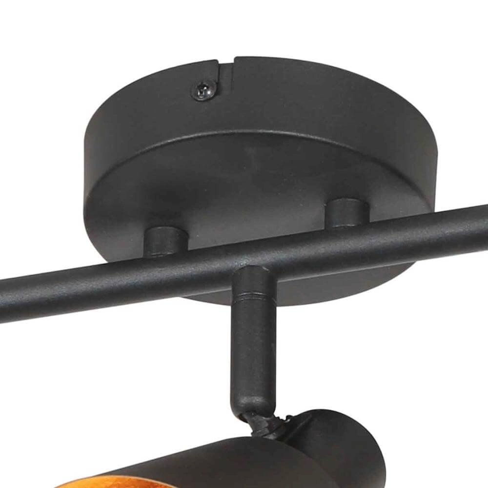 Plafondlamp Oeroe zwart met goud 3-lichts Steinhauer 8712746176346