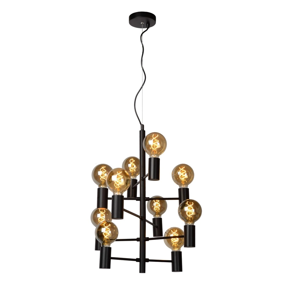 Hanglamp Leanne 10-lichts zwart Lucide 5411212211101