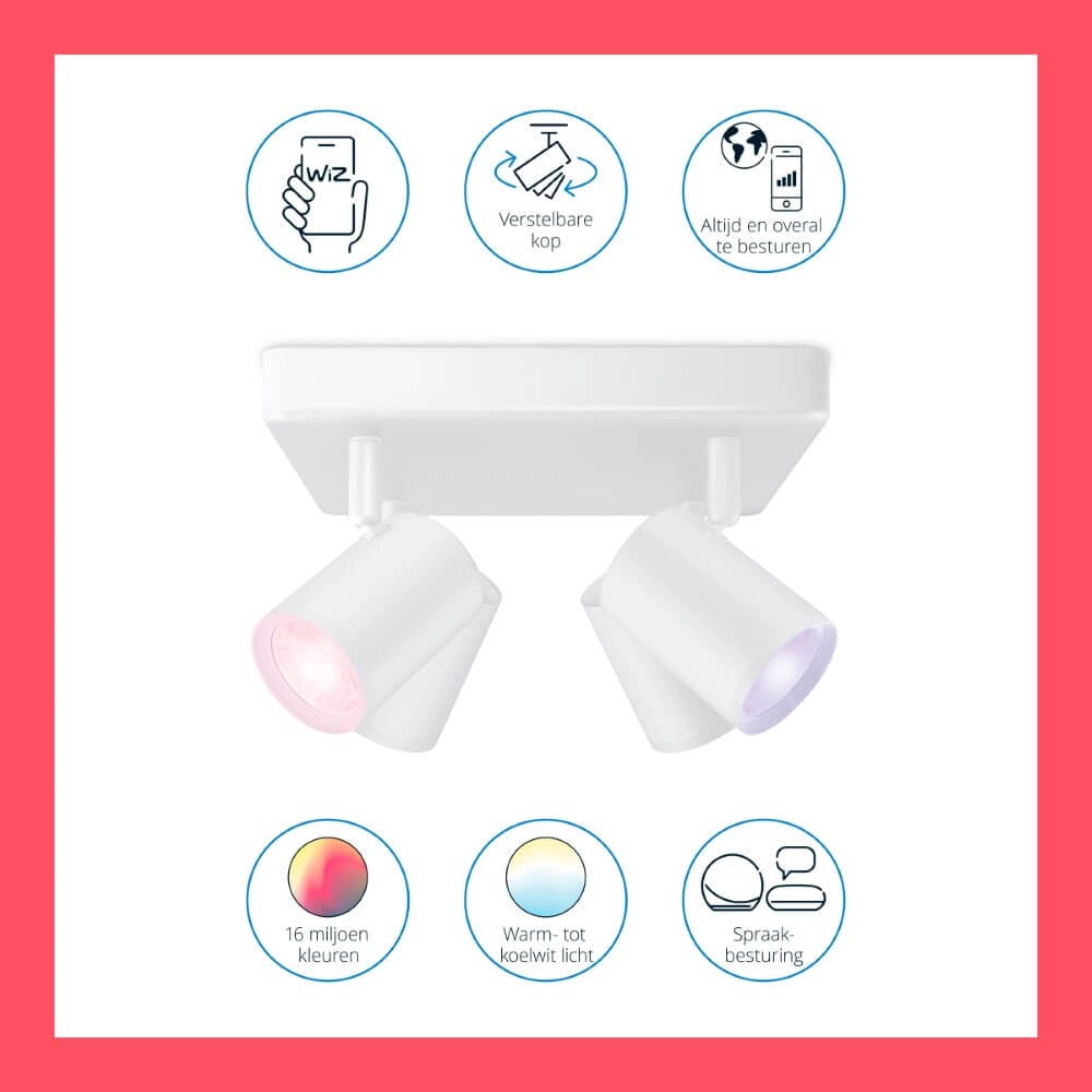 4-lichts opbouwspot Imageo smart - wit WiZ 8719514554559