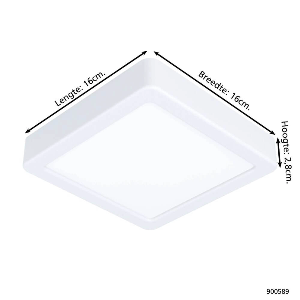 Witte plafonnière Fueva 5 16 bij 16cm Eglo 9008606244898