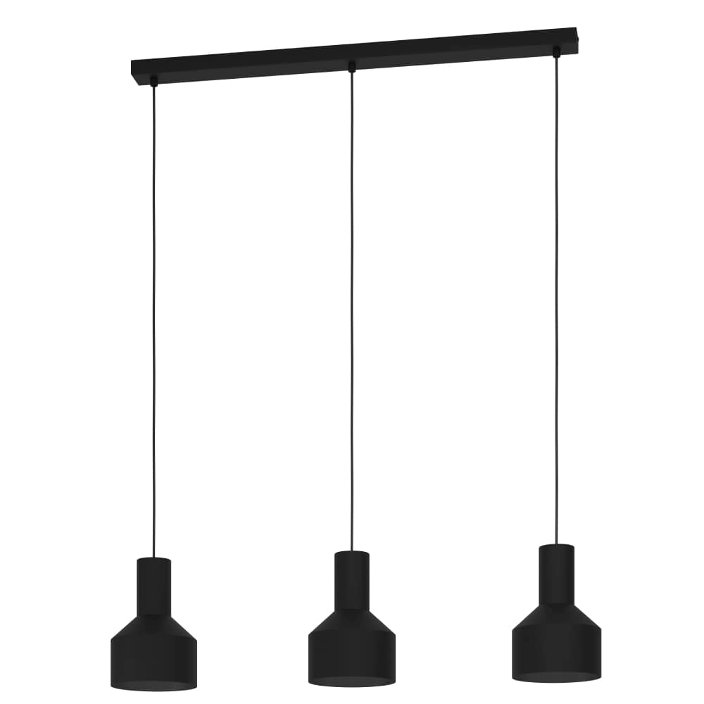 3-lichts hanglamp Casibare zwart 3-lichts hanglamp Casibare zwart